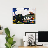 Kandinsky - Landschaft bei Murnau mit Lokomotive Poster (Heimbüro)