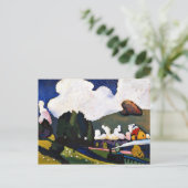 Kandinsky - Landschaft bei Murnau mit Lokomotive Postkarte (Stehend Vorderseite)