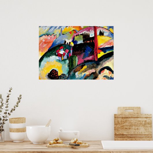 Kandinsky - Landschaft mit Fabrikschornstein Poster (Küche)
