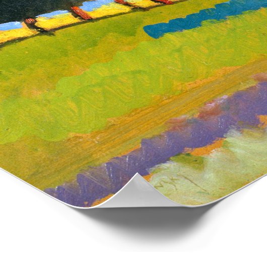 Kandinsky - Landschaft mit Hügeln Poster (Ecke)