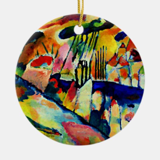 Kandinsky - Landschaft mit Regen Keramik Ornament (Vorne)