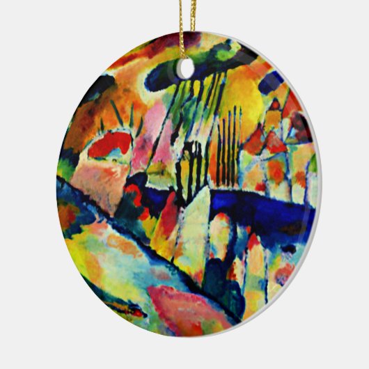 Kandinsky - Landschaft mit Regen Keramik Ornament (Links)