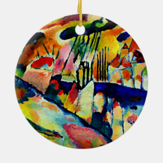 Kandinsky - Landschaft mit Regen Keramik Ornament (Hinten)