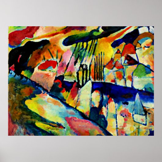 Kandinsky - Landschaft mit Regen Poster (Vorne)