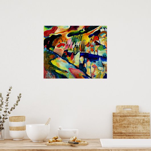 Kandinsky - Landschaft mit Regen Poster (Küche)