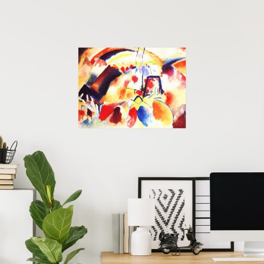 Kandinsky - Landschaft mit roten Flecken Poster (Heimbüro)