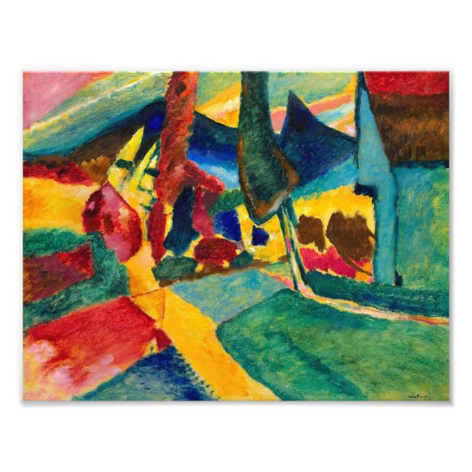 Kandinsky Landschaft mit zwei Poplars Fotodruck (Vorne)
