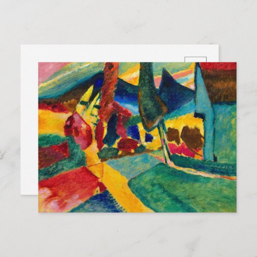 Kandinsky Landschaft mit zwei Poplars Postkarte (Vorne/Hinten)