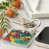 Kandinsky Landschaft mit zwei Poplars Schlüsselanhänger (Vorderseite rechts)