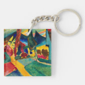 Kandinsky Landschaft mit zwei Poplars Schlüsselanhänger (Rückseite)