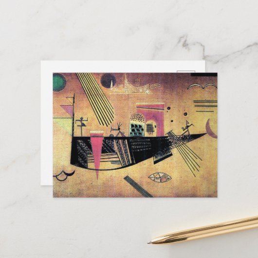 Kandinsky - Launisch, berühmtes Gemälde, Postkarte (Vorderseite/Rückseite Beispiel)