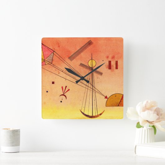 Kandinsky - leichte Befestigung Quadratische Wanduhr (Zuhause)