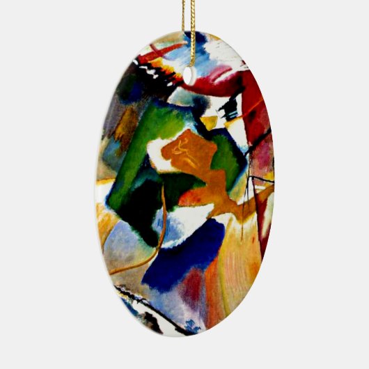 Kandinsky - Malerei mit grünem Zentrum Keramik Ornament (Rechts)