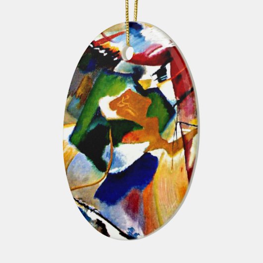 Kandinsky - Malerei mit grünem Zentrum Keramik Ornament (Links)