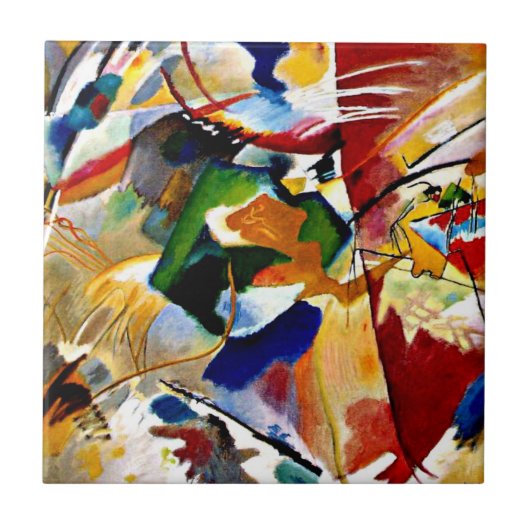 Kandinsky - Malerei mit grüner Mitte Fliese (Vorderseite)