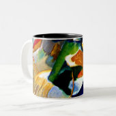 Kandinsky - Malerei mit grüner Mitte Zweifarbige Tasse (Vorderseite Links)