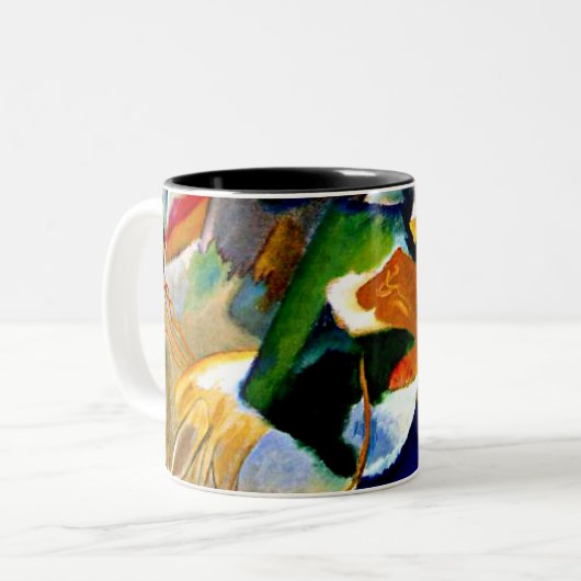 Kandinsky - Malerei mit grüner Mitte Zweifarbige Tasse (Vorderseite Links)