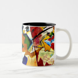 Kandinsky - Malerei mit grüner Mitte Zweifarbige Tasse