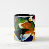 Kandinsky - Malerei mit grüner Mitte Zweifarbige Tasse (Mittel)