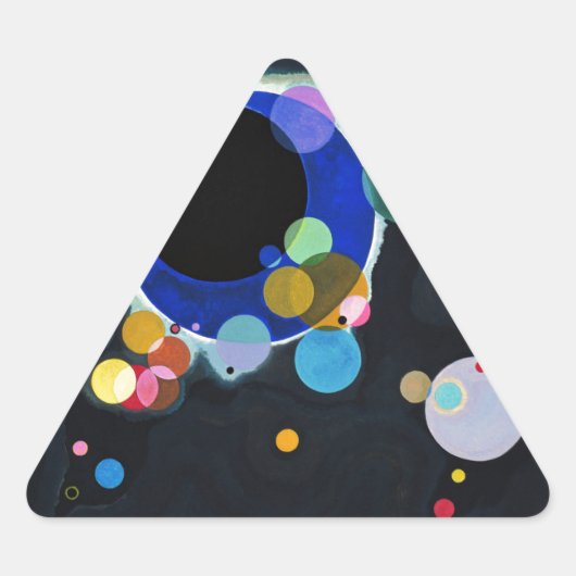 Kandinsky Mehrere Kreise Abstrakt Dreieckiger Aufkleber (Vorderseite)