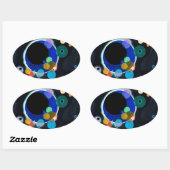 Kandinsky Mehrere Kreise Abstrakt Ovaler Aufkleber (Blatt)