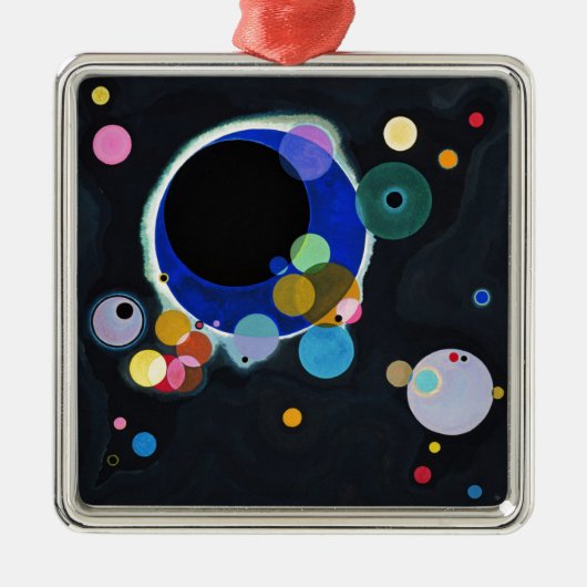 Kandinsky Mehrere Kreise Abstrakt Silbernes Ornament (Vorne)