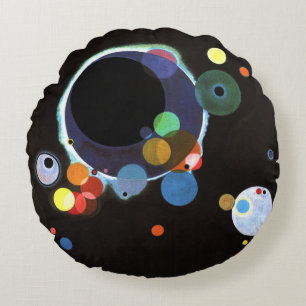 Kandinsky - Mehrere Kreise, berühmte abstrakte Kun Rundes Kissen
