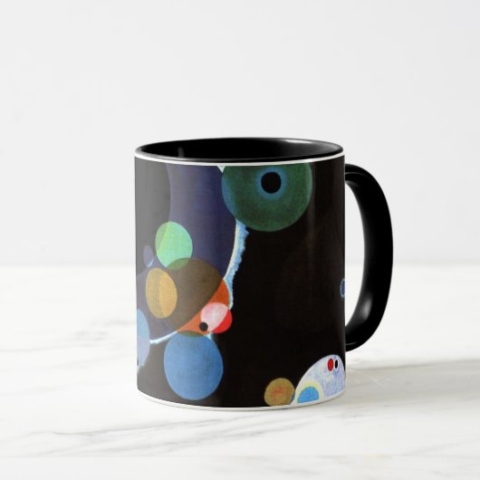Kandinsky - Mehrere Kreise, berühmtes Bild Tasse (VorderseiteRechts)