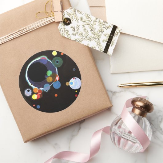 Kandinsky - Mehrere Kreise Runder Aufkleber (Schenken)