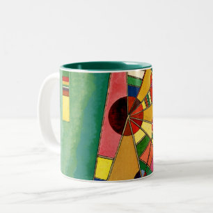 Kandinsky - Mehrfarbige Dreieck-Tasse Zweifarbige Tasse