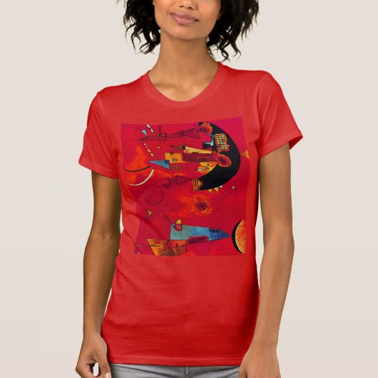 Kandinsky Mit & Gegen Red Color Abstrakte Malerei T-Shirt (Vorderseite)