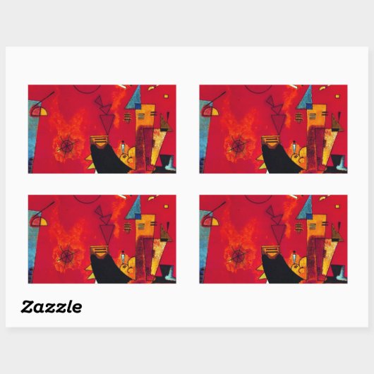 Kandinsky Mit und Gegen Rechteckiger Aufkleber (Blatt)