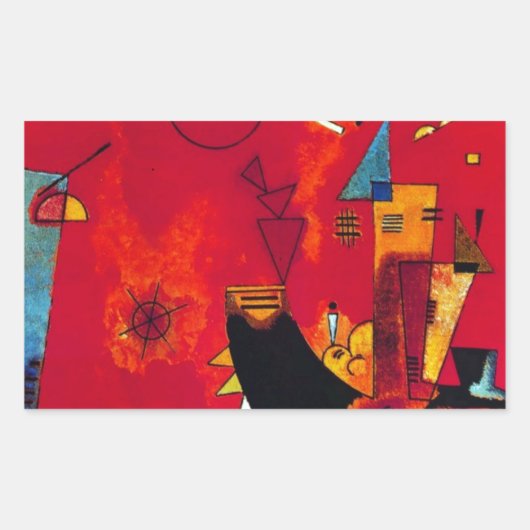 Kandinsky Mit und Gegen Rechteckiger Aufkleber (Vorderseite)