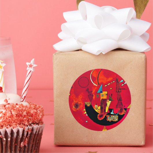 Kandinsky - Mit und Gegen Runder Aufkleber (Party)