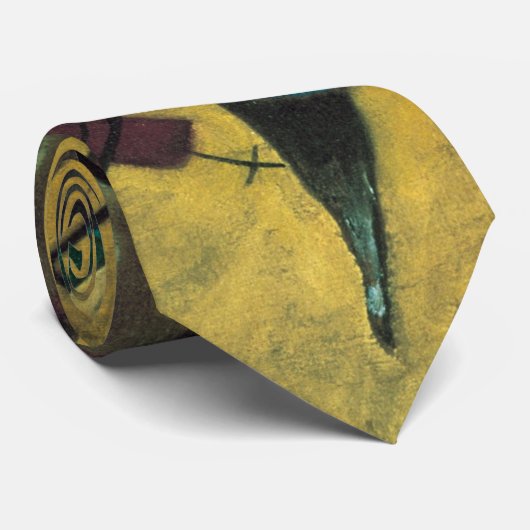 Kandinsky Modern Abstrakt Brown Yellow Krawatte (Gerollt)