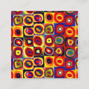 Kandinsky Modern Squares Circles farbig Quadratische Visitenkarte