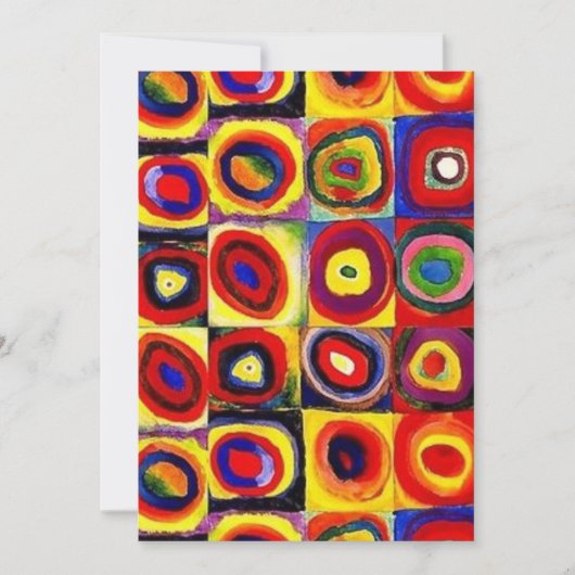 Kandinsky Moderne Quadrate Circles farbig Einladung (Vorderseite)