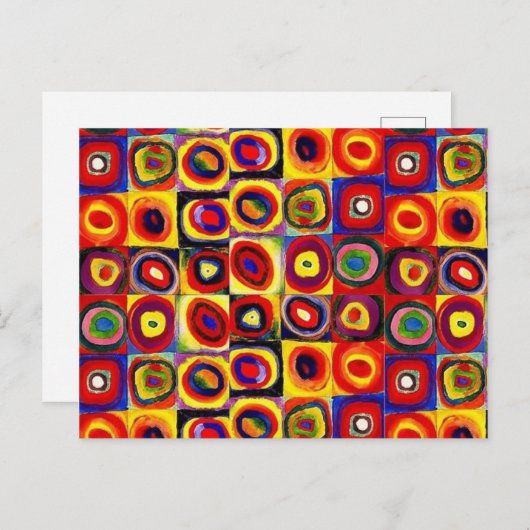 Kandinsky Moderne Quadrate Circles farbig Postkarte (Vorne/Hinten)