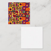 Kandinsky Moderne Quadrate Circles farbig Quadratische Visitenkarte (Vorne/Hinten)