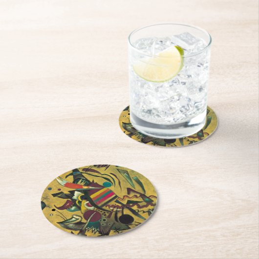 Kandinsky Modernes abstraktes expressionistisches Runder Pappuntersetzer (Vor Ort)