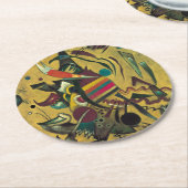 Kandinsky Modernes abstraktes expressionistisches  Runder Pappuntersetzer (Angewinkelt)