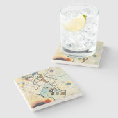 Kandinsky Modernes abstraktes expressionistisches Steinuntersetzer (Seitenansicht)