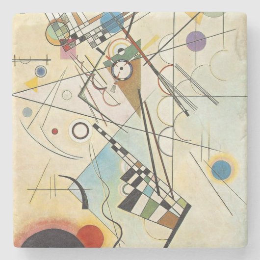 Kandinsky Modernes abstraktes expressionistisches Steinuntersetzer (Vorderseite)