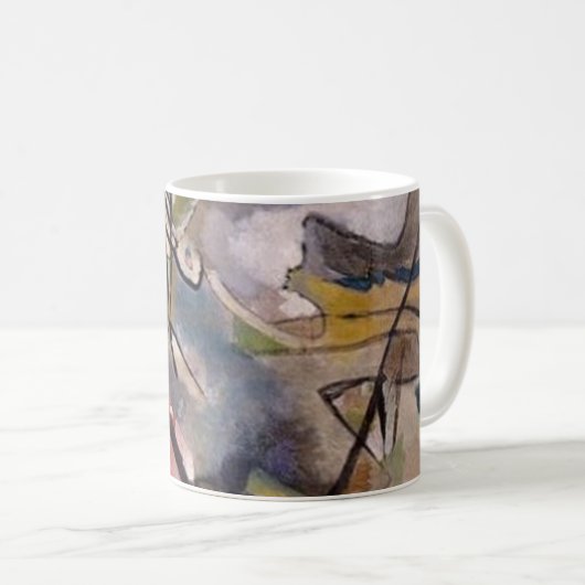 Kandinsky Modernes Abstraktes Kunstwerk Kaffeetasse (VorderseiteRechts)