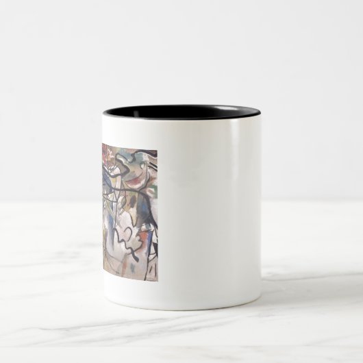 Kandinsky Modernes Abstraktes Kunstwerk Zweifarbige Tasse (Mittel)