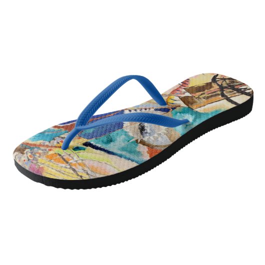 Kandinsky Modernes Abstraktes Malwerk Badesandalen (Schrägansicht)