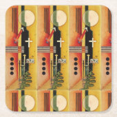 Kandinsky Modernes Abstraktes Malwerk Rechteckiger Pappuntersetzer (Vorderseite)