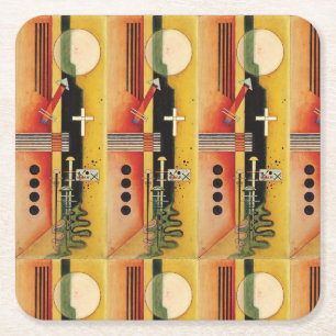 Kandinsky Modernes Abstraktes Malwerk Rechteckiger Pappuntersetzer