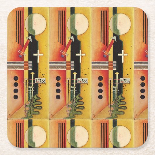 Kandinsky Modernes Abstraktes Malwerk Rechteckiger Pappuntersetzer (Vorderseite)