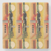 Kandinsky Modernes Abstraktes Malwerk Steinuntersetzer (Vorderseite)